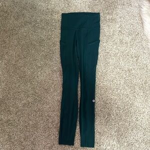 Emerald Green Lululemon leggings.